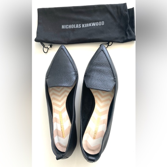 NICHOLAS KIRKWOOD Like NEW Beya Black Leather Shoes Size EU 40 - Picture 2 of 7